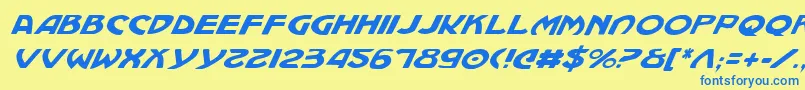 Machv2i Font – Blue Fonts on Yellow Background