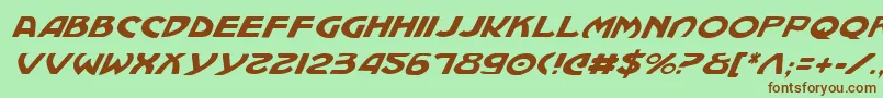 Machv2i Font – Brown Fonts on Green Background