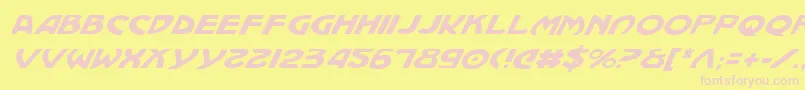 Machv2i Font – Pink Fonts on Yellow Background