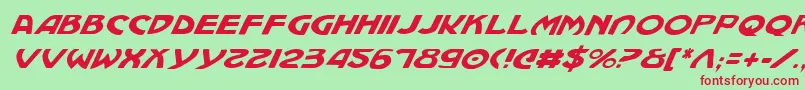 Machv2i Font – Red Fonts on Green Background