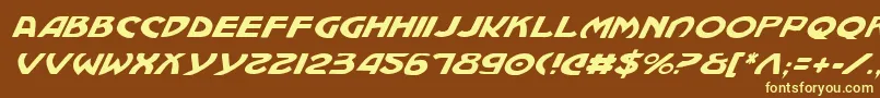 Machv2i Font – Yellow Fonts on Brown Background