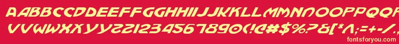 Machv2i Font – Yellow Fonts on Red Background
