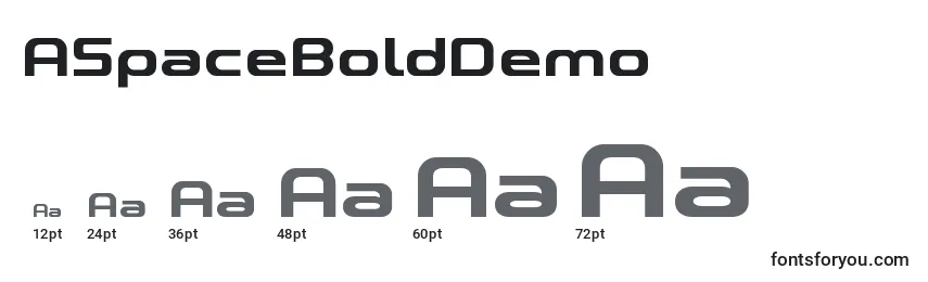Размеры шрифта ASpaceBoldDemo