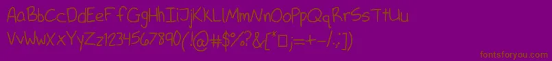 Outrheageous Font – Brown Fonts on Purple Background