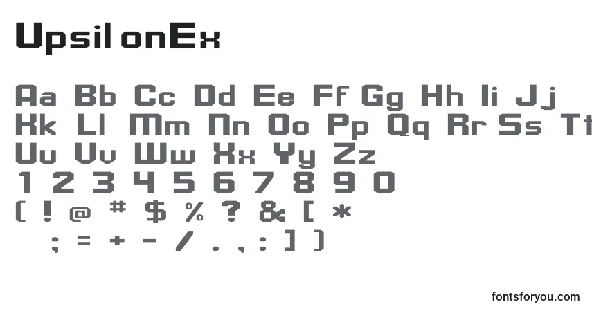 Fuente UpsilonEx - alfabeto, números, caracteres especiales