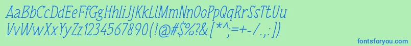 Lisätietoja TulisanTangan74Italic-fontista TulisanTangan74Italic-fontti – siniset fontit vihreällä taustalla