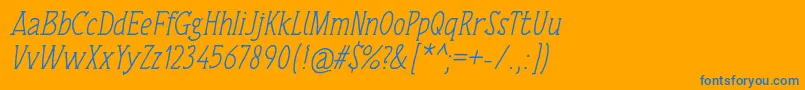 Weitere Informationen zur TulisanTangan74Italic-Schriftart TulisanTangan74Italic-Schriftart – Blaue Schriften auf orangefarbenem Hintergrund
