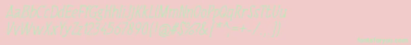 TulisanTangan74Italic-Schriftart – Grüne Schriften auf rosa Hintergrund