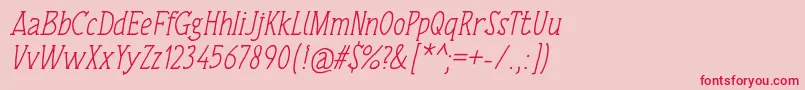 Czcionka TulisanTangan74Italic – czerwone czcionki na różowym tle