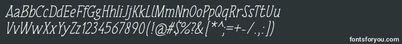 フォントTulisanTangan74Italic – 黒い背景に白い文字