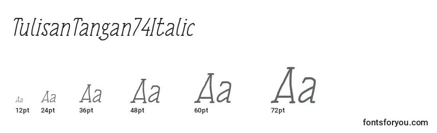 Размеры шрифта TulisanTangan74Italic