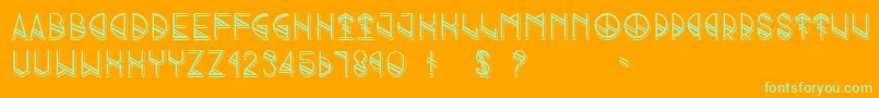 GrindShadow Font – Green Fonts on Orange Background