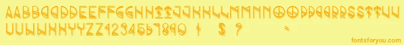 GrindShadow-fontti – oranssit fontit keltaisella taustalla