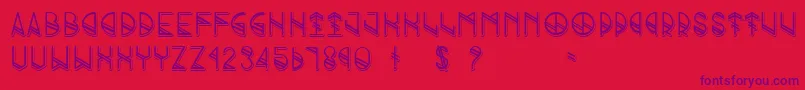 フォントGrindShadow – 赤い背景に紫のフォント