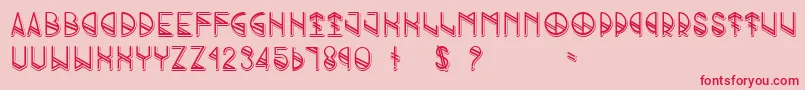フォントGrindShadow – ピンクの背景に赤い文字
