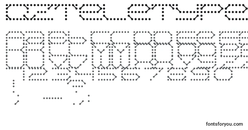 Schriftart QzTeletype – Alphabet, Zahlen, spezielle Symbole
