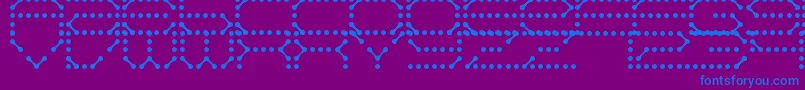 QzTeletype-Schriftart – Blaue Schriften auf violettem Hintergrund