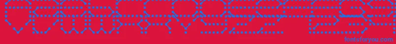 Шрифт QzTeletype – синие шрифты на красном фоне