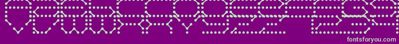 QzTeletype-fontti – vihreät fontit violetilla taustalla