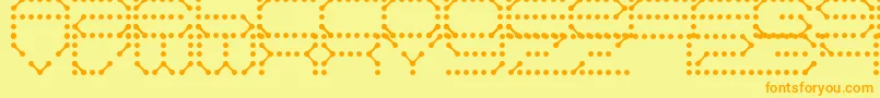 QzTeletype-Schriftart – Orangefarbene Schriften auf gelbem Hintergrund