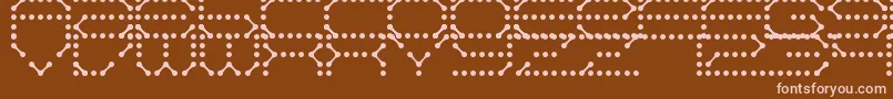 QzTeletype-Schriftart – Rosa Schriften auf braunem Hintergrund