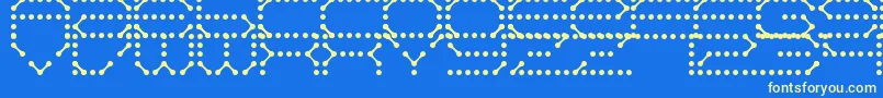 QzTeletype-fontti – keltaiset fontit sinisellä taustalla
