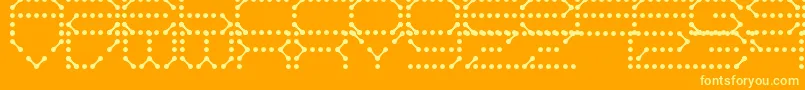 Шрифт QzTeletype – жёлтые шрифты на оранжевом фоне