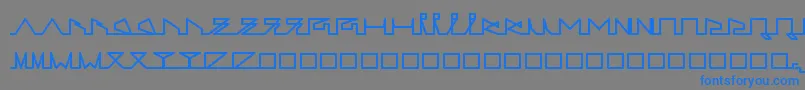 フォントLifeSLines – 灰色の背景に青い文字