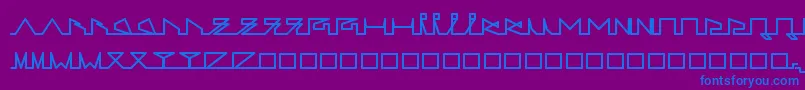 フォントLifeSLines – 紫色の背景に青い文字
