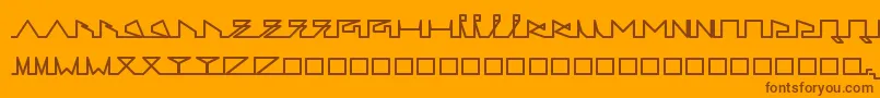 フォントLifeSLines – オレンジの背景に茶色のフォント