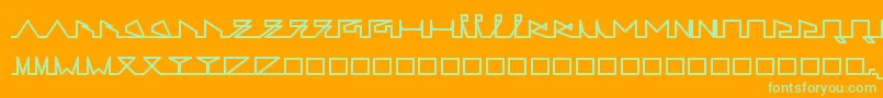 LifeSLines Font – Green Fonts on Orange Background