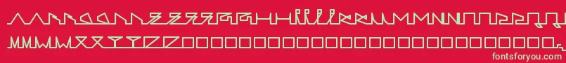 フォントLifeSLines – 赤い背景に緑の文字