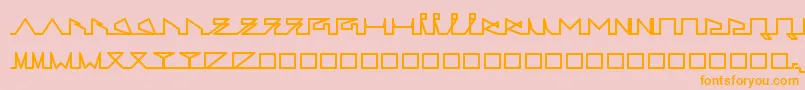 フォントLifeSLines – オレンジの文字がピンクの背景にあります。