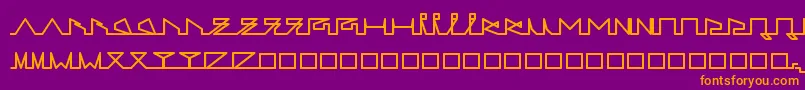 LifeSLines-fontti – oranssit fontit violetilla taustalla