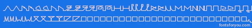 フォントLifeSLines – ピンクの文字、青い背景