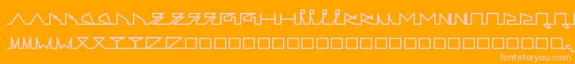 LifeSLines-Schriftart – Rosa Schriften auf orangefarbenem Hintergrund
