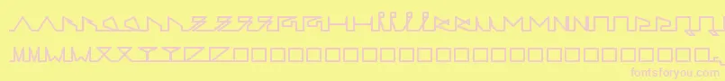 LifeSLines-fontti – vaaleanpunaiset fontit keltaisella taustalla