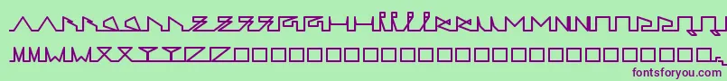 フォントLifeSLines – 緑の背景に紫のフォント