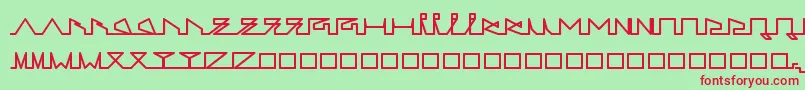 フォントLifeSLines – 赤い文字の緑の背景
