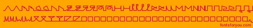 フォントLifeSLines – オレンジの背景に赤い文字