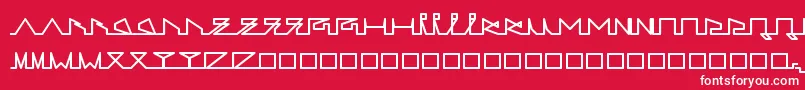 LifeSLines-Schriftart – Weiße Schriften auf rotem Hintergrund