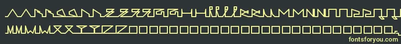 LifeSLines-fontti – keltaiset fontit mustalla taustalla