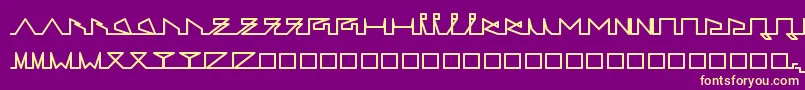 LifeSLines-fontti – keltaiset fontit violetilla taustalla