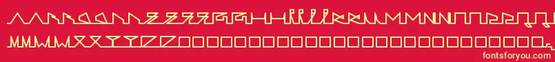 LifeSLines-fontti – keltaiset fontit punaisella taustalla