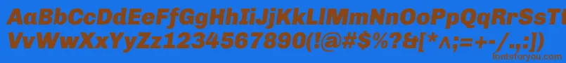 Czcionka ChivoBlackitalic – brązowe czcionki na niebieskim tle