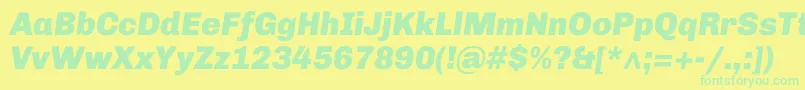 ChivoBlackitalic Font – Green Fonts on Yellow Background