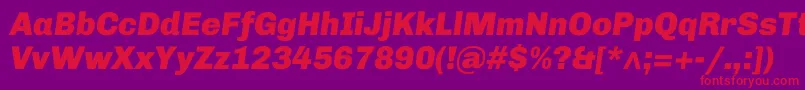 ChivoBlackitalic Font – Red Fonts on Purple Background