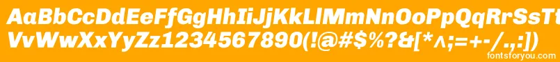 Czcionka ChivoBlackitalic – białe czcionki na pomarańczowym tle