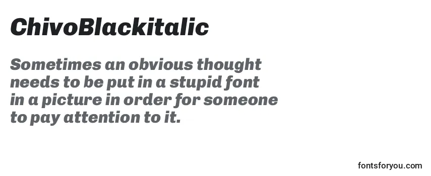 Review of the ChivoBlackitalic Font