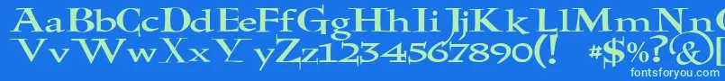 JmhHolyBible Font – Green Fonts on Blue Background